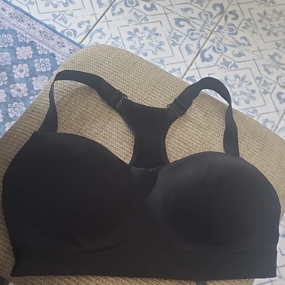Women's PINK L  Black Racerback Ultimate push up Bra